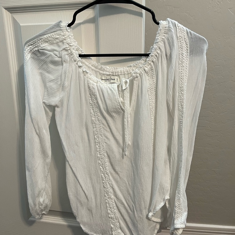 Long sleeve white Abercrombie blouse